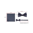 thumbnail image 5 of INSPIRE CHIC Men's Polka Dots Tie Set Skinny Necktie Pre-Tied Bow Tie and Pocket Square One Size Navy Blue Red, 5 of 7