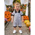 thumbnail image 5 of RUINIXCW Baby Boys Jumpsuit, Short Sleeve Stripes Pumpkin/Ghost Summer Romper Halloween Clothes, 5 of 9