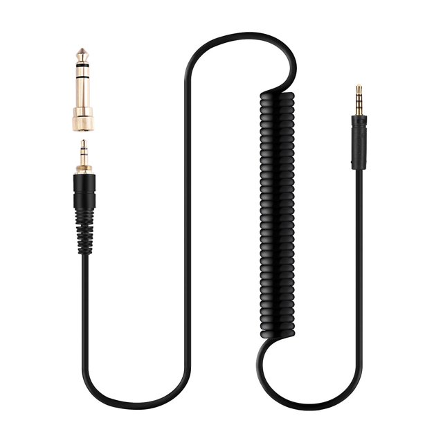 Cable de audio en espiral estéreo de 2,5 mm a 3,5 mm para auriculares con resorte y adaptador de 6,35 mm para Momentum, Momentum 2.0 HD4.30 HD400S