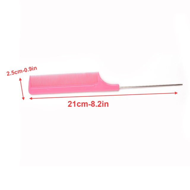 Tail Comb Plastic Portable Different Colors New-style Bright Exquisite Appearance Easy Installment Long Service Life Hair Picks Deep Pink