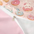 thumbnail image 4 of Erosebridal Easter Kids Twin Bedding,Cute Rabbit Colorful Doughnut Pattern Duvet Cover Set For Girls ,Reversible Pink 2 Pieces,No Comforter, 4 of 6