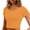 Orange, variant on hoksml Women's Crew Neck Short Sleeve Fitted Crop Top Solid Color Basic T-Shirt for Everyday Wear and Layering