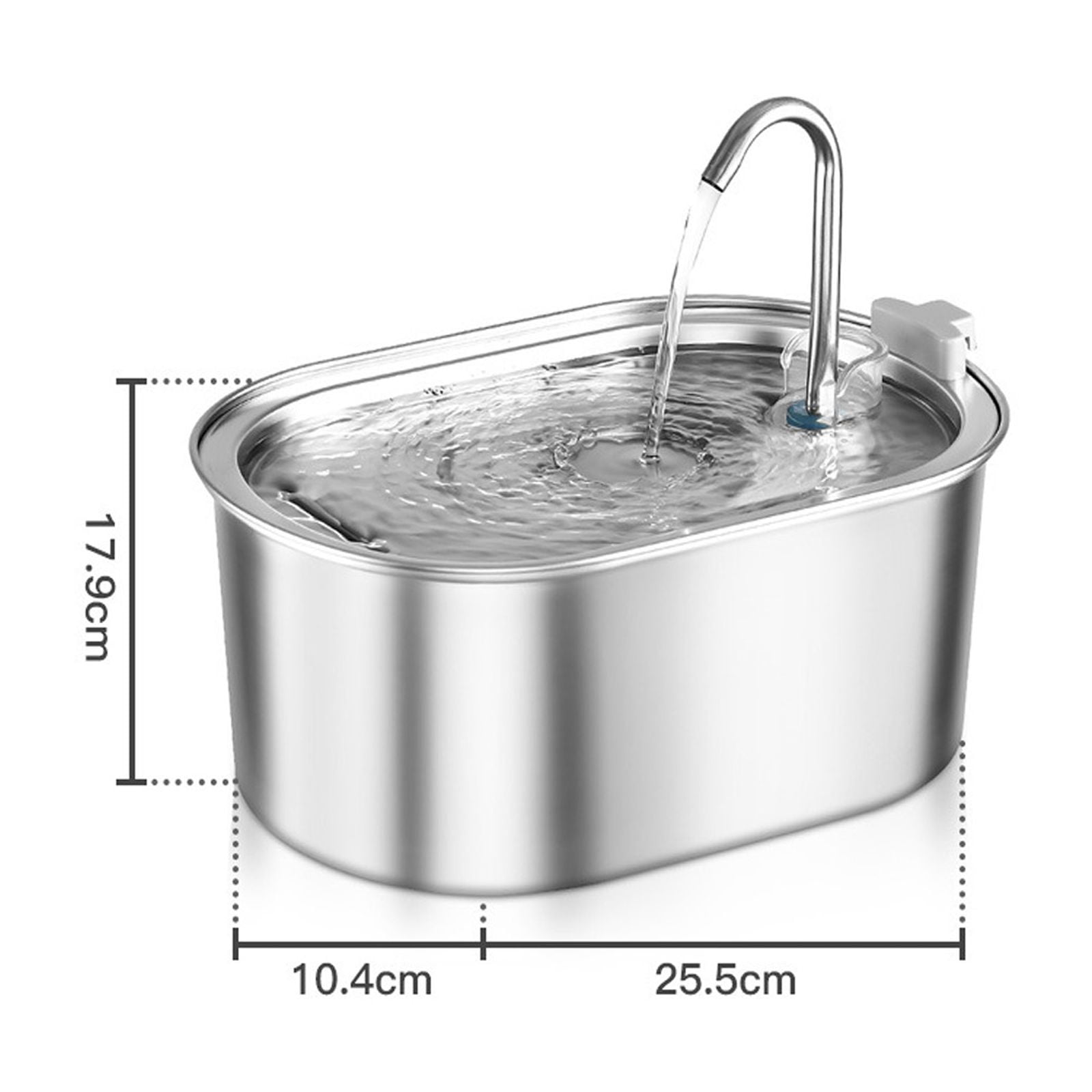 Camnix Innovation Award Winner Stainless Steel Cat Water Fountain, 108oz/3.2L Automatic Pet Fountain Dog Water Dispenser, Gifts for Cats, Dogs (Silver)