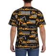 thumbnail image 3 of Vsdgher Yellow Excavator Print Men's Dry Fit Mesh Athletic Shirts Moisture Wicking Tennis T-Shirt Tops, 3 of 9