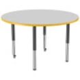 thumbnail image 4 of ECR4Kids 48in Round Premium Thermo-Fused Adjustable Activity Table Grey/Yellow/Black - Super Leg, 4 of 7
