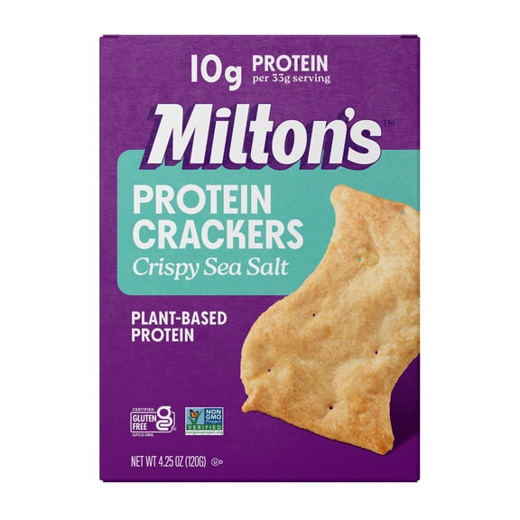 Milton's Gluten Free Protein Snack Crackers, Crispy Sea Salt, 4.25oz