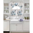 thumbnail image 4 of Blue Tulip Kitchen Curtains Swag Valance and Tier Curtains Set 36 Inch Length, Country Spring Butterfly Floral Wooden Grain Rod Pocket Drape Panels Pair Swag Curtain for Bathroom/Cafe/Window, 4 of 6