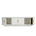 thumbnail image 3 of SESSLIFE 67" Fluted TV Stand for TVs up to 75", Modern Entertainment Center with Storage Cabinet and Sliding Tambour Doors, Curved Media Console for Living Room, White, 3 of 8