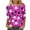 #0365-Hot Pink, variant on Pincandy Halloween Shirts for Women 3/4 Sleeve Tshirts Ghost Spooky Season Graphic Crewneck Sweatshirts