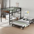 thumbnail image 3 of Full XL over Full XL Metal Bunk Bed,Heavy-duty Separable Bunk Beds Loft Bed with Safety Guardrails,Wood, 3 of 10