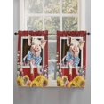 thumbnail image 5 of Pig Sunflowers Living Room Curtains 2 Panel, Eucalyptus Leaves Floral Bees Red Barn Cafe Window Treatment, Farmhouse Bedroom Bathroom Kitchen Curtains Drapes 104"x45", 5 of 6
