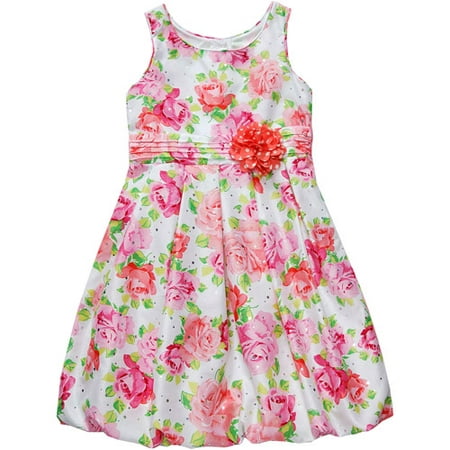 Girls' Printed Bubble Dress - Walmart.com