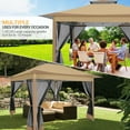 thumbnail image 3 of SANOPY 12x12FT Outdoor Pop up Gazebo with Mosquito Netting, Shade and Rain Instant Patio Canopy with 4 Sandbags for Garden Backyard, Brown, 3 of 14