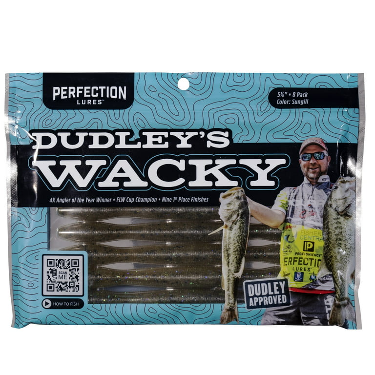 Perfection Lures Dudley's Wacky Worm Sungill Fishing Plastic Bass Bait Worm  Soft Lure 