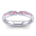thumbnail image 2 of 0.30 Carat Unique Round Cut Natural Diamond Pink Sapphire Gemstone Anniversary Eternity Band for Gift Solid 18K White Gold Size 9 by Diamond-Capitals, 2 of 8