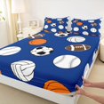 thumbnail image 3 of Feelyou Baseball Football Teen Queen Sheet Sets, Ball Sport Gaming Bed Set, 4-Piece, 3 of 7
