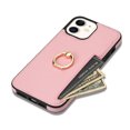 thumbnail image 5 of Allytech iPhone 12 Case, iPhone 12 Pro Case with Ring Holder, Premium PU Leather Cards Holder Kickstand Slim Fit Shell Shockproof Drop Protection Wallet Case Cover for Apple iPhone 12/ 12 Pro-Pink, 5 of 8