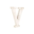 thumbnail image 2 of 16" Distressed White Wash Wooden Initial Letter V Sculpture, 2 of 3