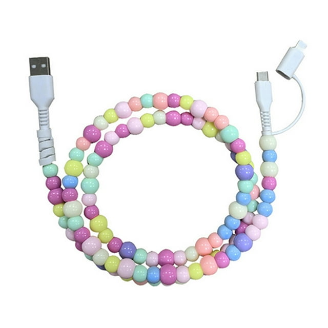 Beaded Cords Multi Fast Beaded Phone Cable Usb Charger Cable Beaded USB Multi Charger Iphones In USB To C Fast Charging Beaded color