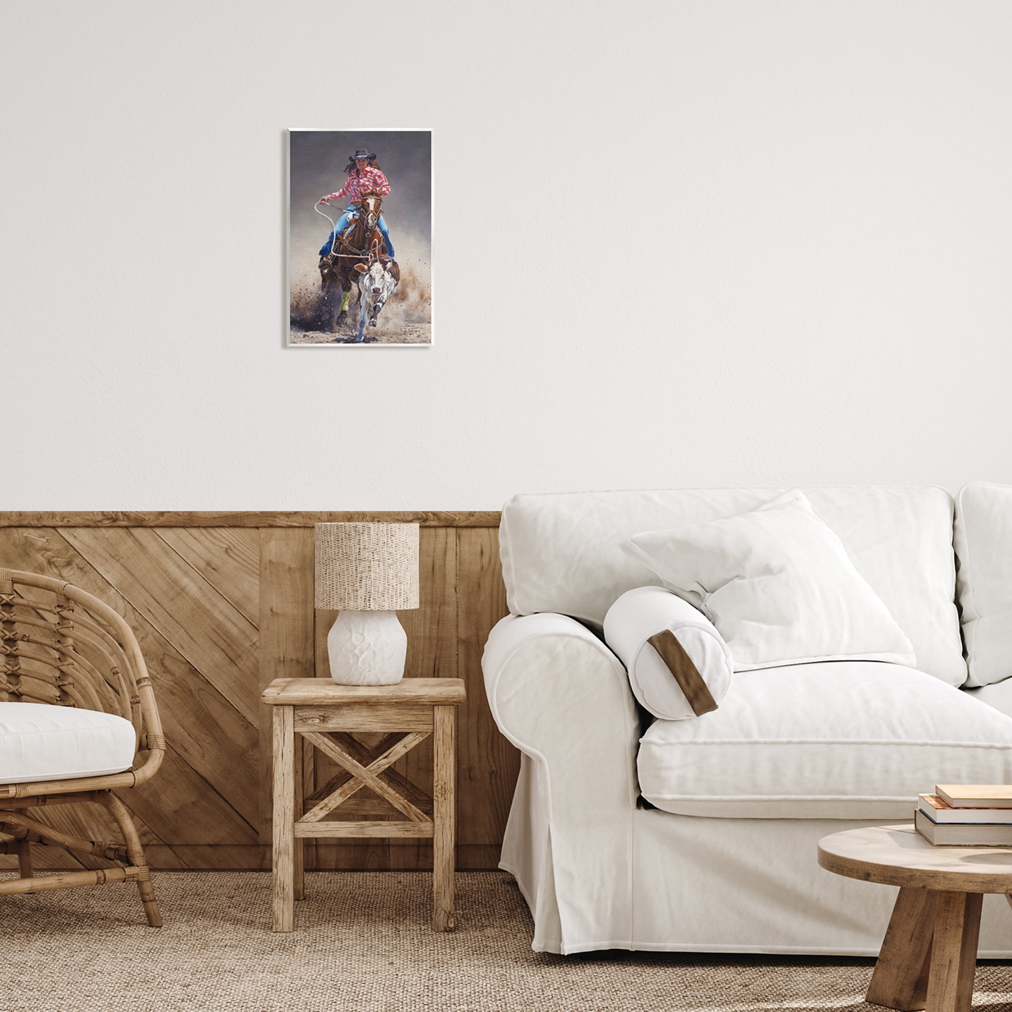Stupell Industries Rodeo Cowgirl & Lasso Animals & Insects Painting Unframed Art Print Wall Art, 10 x 15