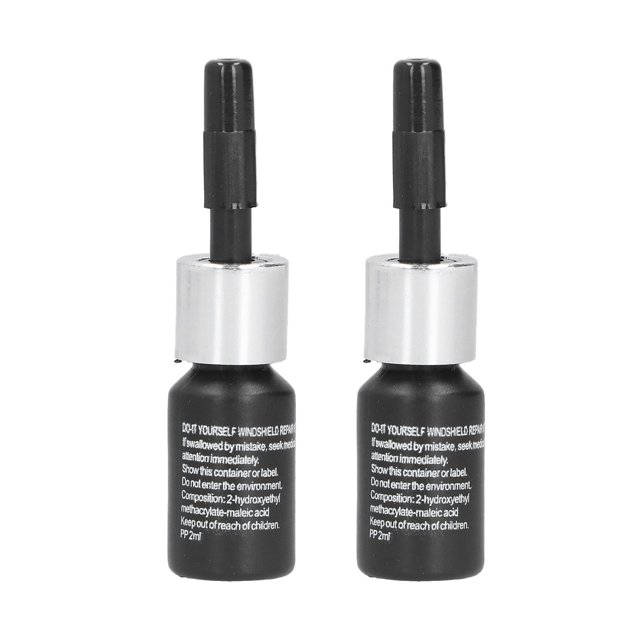 Liquide de Réparation de Fissures de Pare-Brise de Voiture 2ML, Kit de Résine de Réparation de Pare-Brise, Kit de Réparation de Vitres Auto, Fluide de Réparation de Fenêtres pour Fissures et Rayures Auto