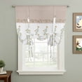 thumbnail image 2 of Beige Floral Balloon Curtains 63 Inch Length for Living Room/Bedroom, Spring Summer Botanical Flowers Rod Pocket Privacy Door Curtains Decorative Tie Up Shade for Window 52"x63", 2 of 8