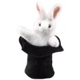 thumbnail image 1 of Hand Puppet Folkmanis Rabbit con sombrero negro, blanco y rosa, 1 of 5