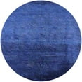 thumbnail image 1 of Ahgly Company Machine Washable Indoor Round Industrial Modern Blueberry Blue Area Rugs, 3' Round, 1 of 7