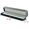 thumbnail image 2 of ABCISI PU Leather Necklace Box, Rectangle Blackish Green Bracelet Case Box, Velvet Interior Jewelry Box Organizer, Gift Box Display Case Chain Holder (9.45" x 2.17" x 1.38"), 2 of 16