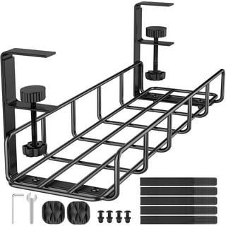 CarryUp Under Desk Cable Tray, No Drill Wire Management Clamp, Computer  Cord Organizer for Under Desk, Rack Cable Hider & Holder, Cord Keepers for
