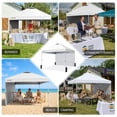 thumbnail image 6 of CROWN SHADES 10'x10' Instant Canopy Tent with 1 Sidewall with One Push Setup Sun Shelter for Events Parties White, 6 of 8
