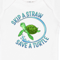 thumbnail image 4 of Inktastic Skip a Straw Save a Turtle with Cute Green Sea Turtle Boys or Girls Baby Bodysuit, 4 of 5