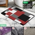 thumbnail image 3 of Red Black and White Grey Bath Mat 20"x32" Non Slip Quick Dry Super Water Absorbent Modern Bathroom Rug Washable Luxury Red Thin Bathroom Rugs Fit Under Door, 3 of 6