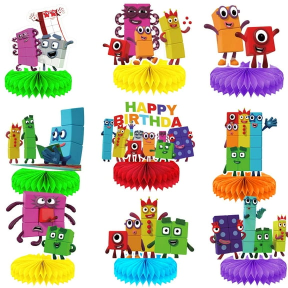 Numberblocks Honeycomb Centerpieces Table Toppers Decorations for Birthday Party Decor Supplies