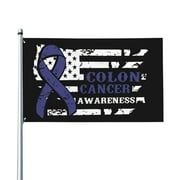 American Blue Colon Cancer Ribbon Flag Home Garden Flag Banner Breeze Banner Sign Flags For Home Decor 3x5 Ft