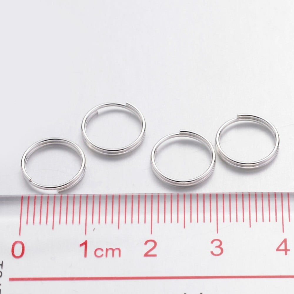 1000g Iron Split Rings Double Loops Jump Rings Cadmium Free & Lead Free Silver Color Plated 10x1.4mm 8.6mm inner diameter 4160pcs/Kg