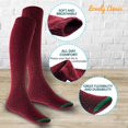 thumbnail image 3 of Lian Lifestyle Awesome Women's 3 Pairs Knee High Cotton Socks, Breathable, Fancy and Cozy Size 2.5-7 L158212(Wine), 3 of 7