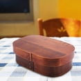 thumbnail image 4 of Vintage Wooden Lunch Containers Box Wood Bento Boxes  & Healthy, Removable Separator,  Polished , Exquisite Design  Portable for Picnic and Working Lunch, 4 of 8