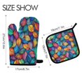thumbnail image 2 of Yayeee Oven Mitts and Pot Holder Set of 2 Heat Resistant Kitchen Gloves Baking Hot Pad, Vibrant Art Leaves Pattern, 2 of 5