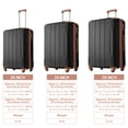 thumbnail image 2 of 20'' 24'' 28'' 3 Pcs Hardshell Luggage Sets With TSA Lock, 3-Level Height Adjustable Top Handle, 360° Spinner Wheels, Scratch resistant texture, Trunk Luggage, Black+Brown, 2 of 9