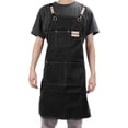 thumbnail image 1 of Canvas Adjustable Cross Back Apron Kitchen Cooking Apron with Pockets for Nail Art BBQ Cosmetics, 1 of 7