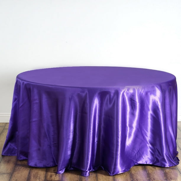 Efavormart 120" PURPLE Wholesale Linens SATIN Round Tablecloth for
