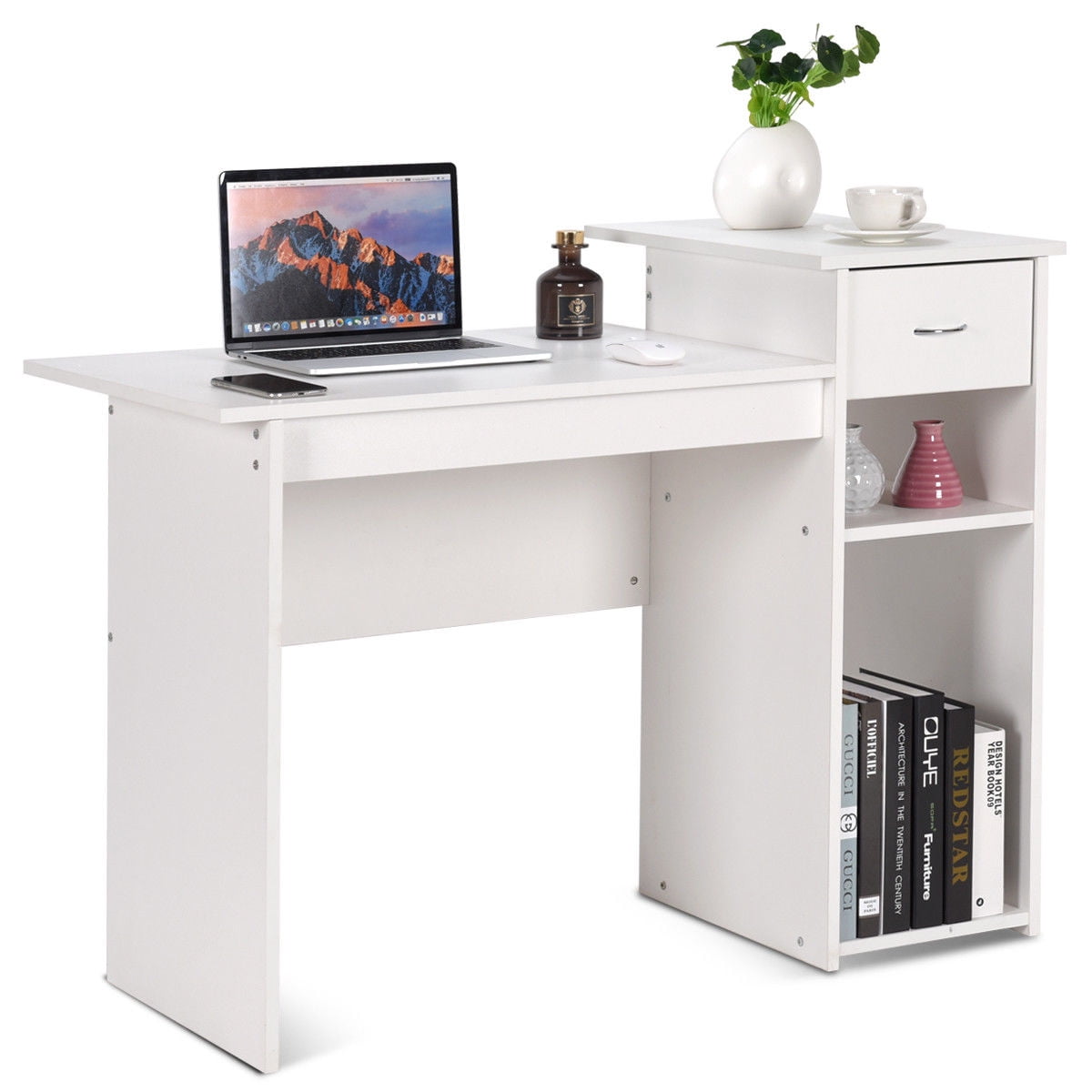 Costway Computer Desk Pc Laptop Table W Drawer And Shelf