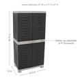 thumbnail image 6 of Sunnydaze Lockable Adjustable 48.75" Plastic 3-Shelf Freestanding Garage Storage Cabinet, Charcoal with Gray Trim, 6 of 21