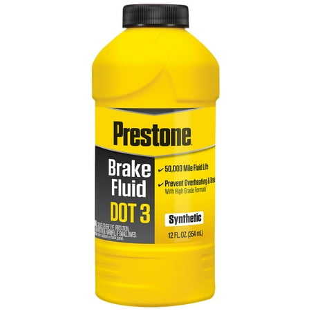 Prestone DOT 3 Motor Vehicle Brake Fluid for Cars and Trucks - 12 oz - Synthetic  High Grade  50 000 mile
