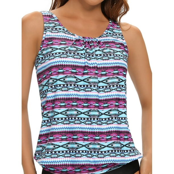 BIKINX Tankini Top Swimsuit Tops for Women Modest Tummy Control Swim