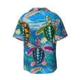 thumbnail image 2 of KLL Little Sea Turtles Print Men's Shirt Short Sleeve Button Down Summer Cuba Beach Shirts- Medium, 2 of 7