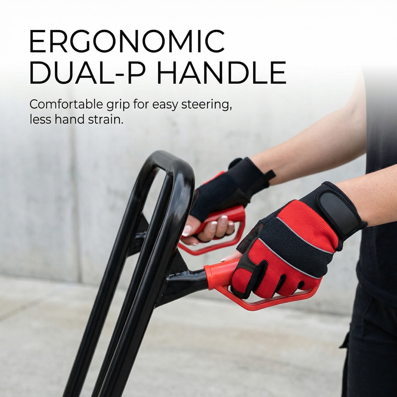 DURAMOXLQ Heavy-Duty Steel Hand Truck Dolly, 330 Lb Capacity with Dual Handles and 10-Inch Rubber Wheels