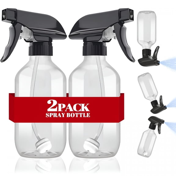 ACDANC Plastic Spray Bottles 2 Pack 360° Water Spray Bottle for Cleaning 10 Oz/300 Ml Upside Down Spray Bottle Small Mister Squirt Bottle with Adjustable Nozzle for Hair, Cooking, Plant, Pet