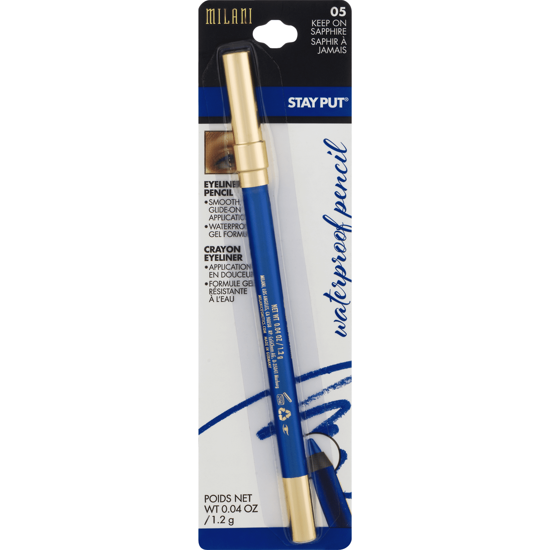 Milani Stay Put Waterproof Eye Liner Pencil, Keep On Sapphire